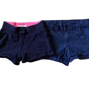 Lot of 2 girls shorts, size 5 &‎ 6